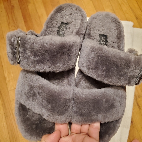 Ugg Fuzz Yeah Wedge Sandals Slides Slipp - Picture 3 of 8